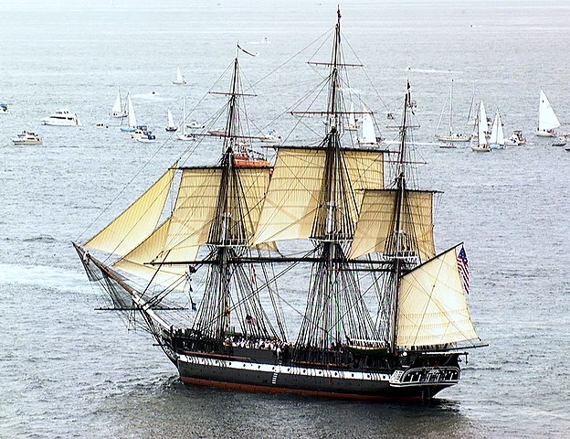 U. S. S. Constitution under sail in 1997